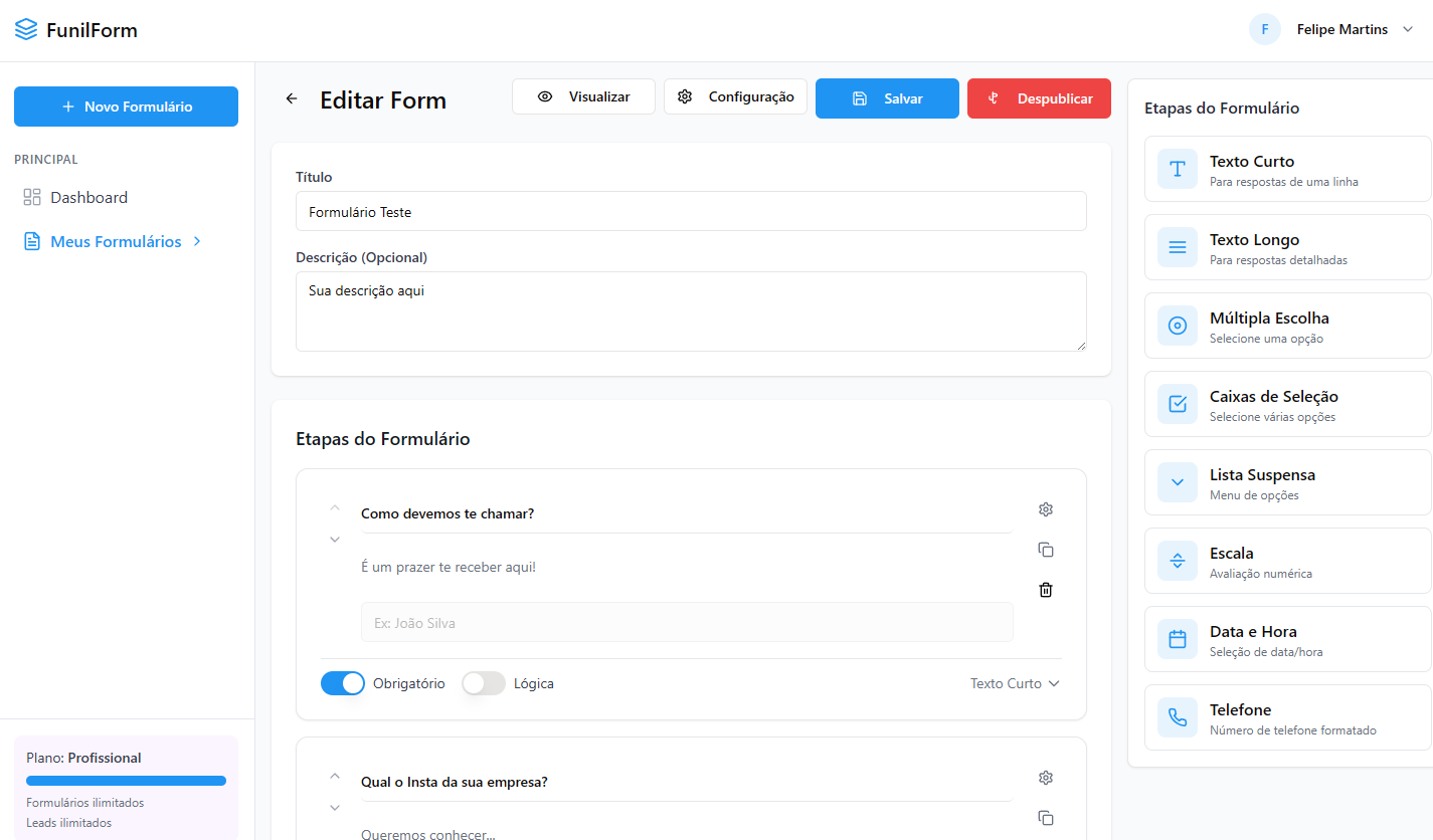Editor de Formulários preenche.ai